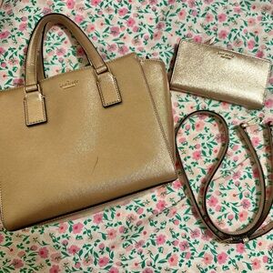 Gold Kate ♠️ Spade Handbag